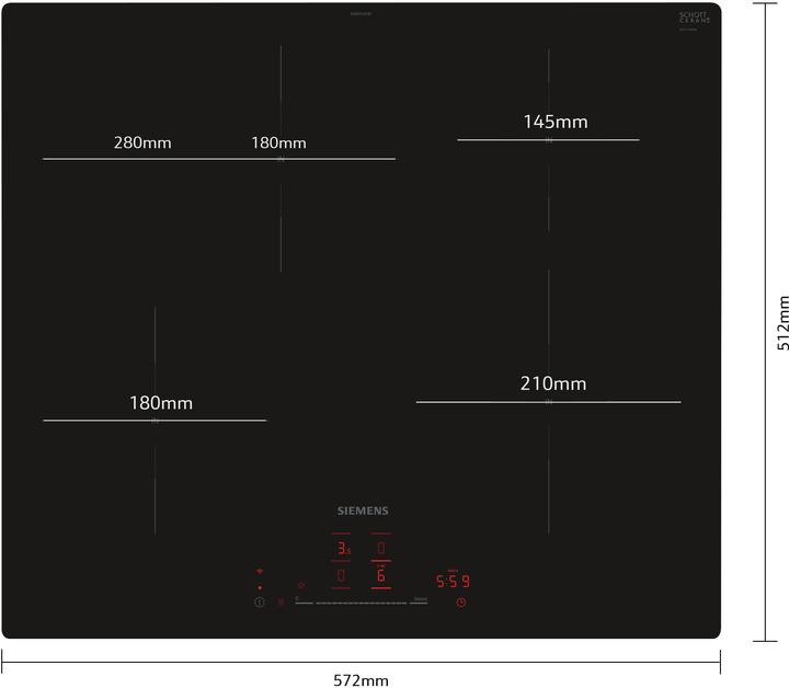 Actual product image Siemens iQ300, Induction hob, 60 cm, Black, flush (integrated), EH601HFB1E