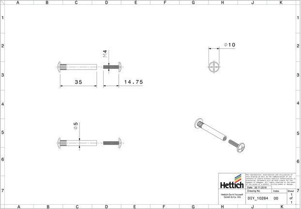Produktbild Hettich Verbindungsschraube (10 Schrauben pro Stück)
