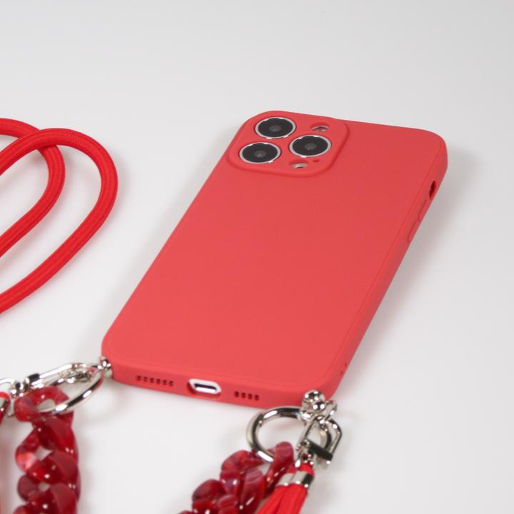 Produktbild PhoneLook Hülle Silikon Gel mit Umhänge Seil & Dekoration Stein Kette (Apple iPhone 13 Pro Max)