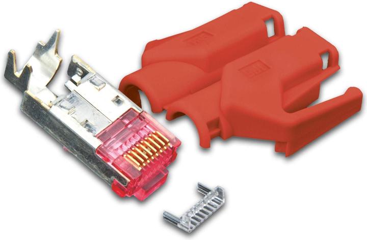 Actual product image Wirewin Plug RJ45 Hirose TM31 50 pieces, red (Network cable plug)