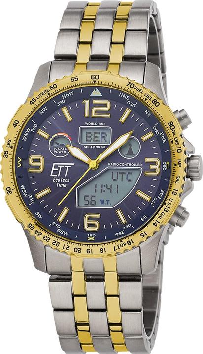 ETT EGT-11576-31M Herrenuhr Solar Titan Funkuhr 43mm 10ATM (Chronograph, Funkuhr, 43 mm)