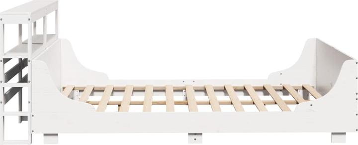 Actual product image VidaXL Solid wood bed Wooden bed Bed double bed headboard white 140x190cm pine (140 x 190 cm)