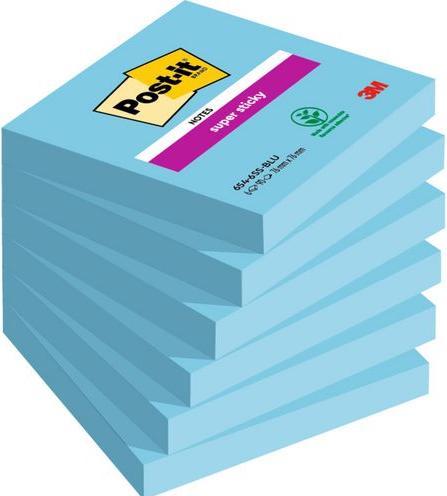 Produktbild Post-it Haftnotizen Super Sticky Recycled 76 mm x 76 mm Blau Quadratisch Blanko (76 x 76 mm)