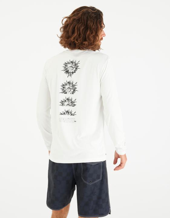 Immagine prodotto Olaian UV-Shirt langarm Surfen Herren UV-Schutz 50+ Flower weiss (L)
