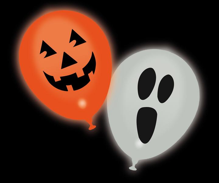 Tib LED Luftballons Halloween 4 Stück im Beutel mehrfarbig (4 x)