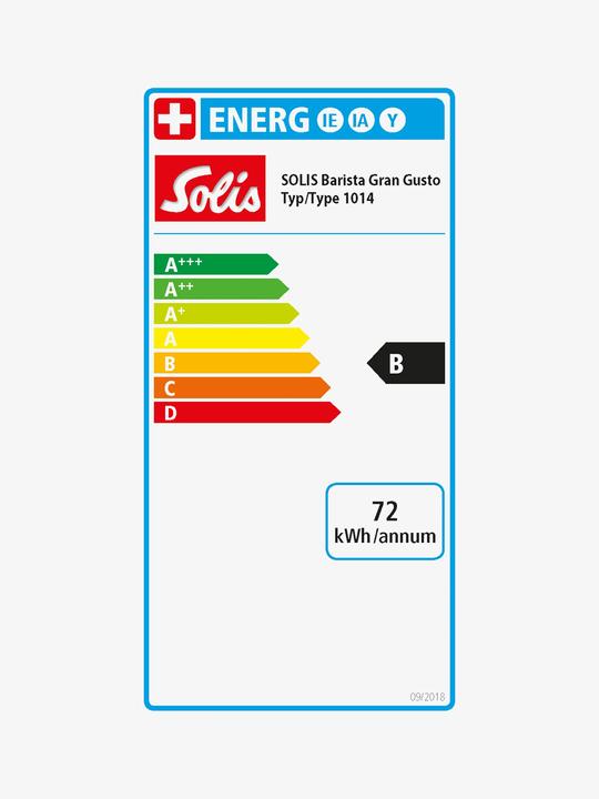 Energy Label Solis Barista Gran Gusto 1014