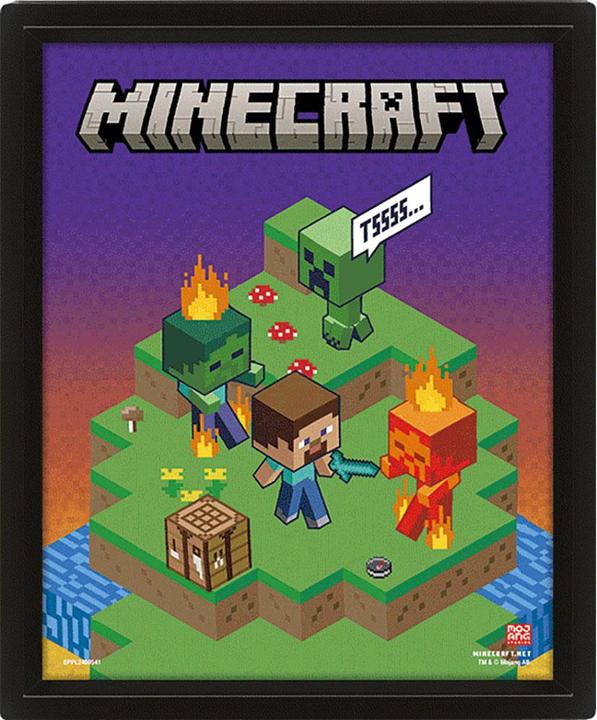 Produktbild Minecraft Gerahmtes Bild Terrain 3D