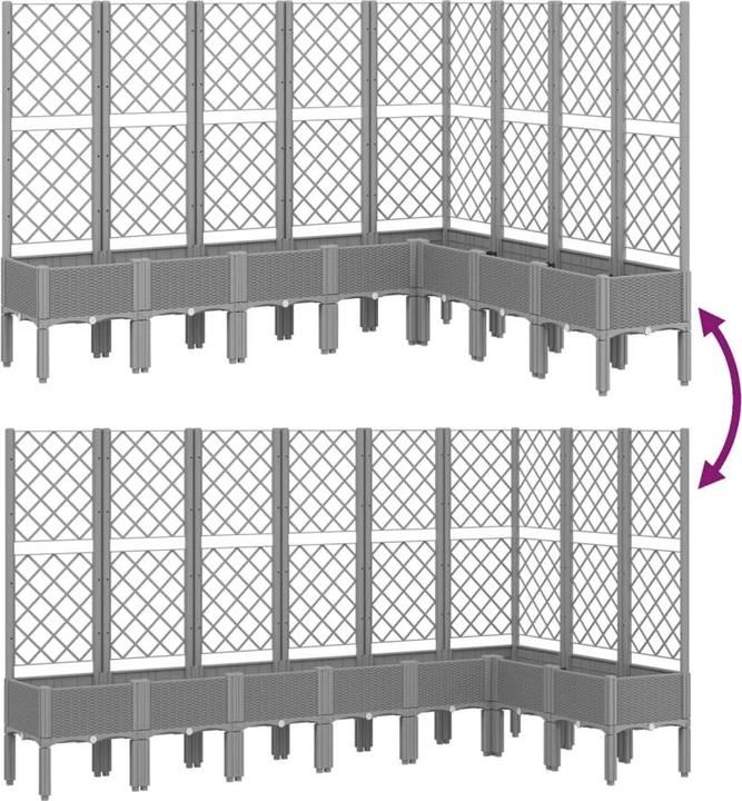 Image du produit VidaXL Bac à plantes avec treillis PP
