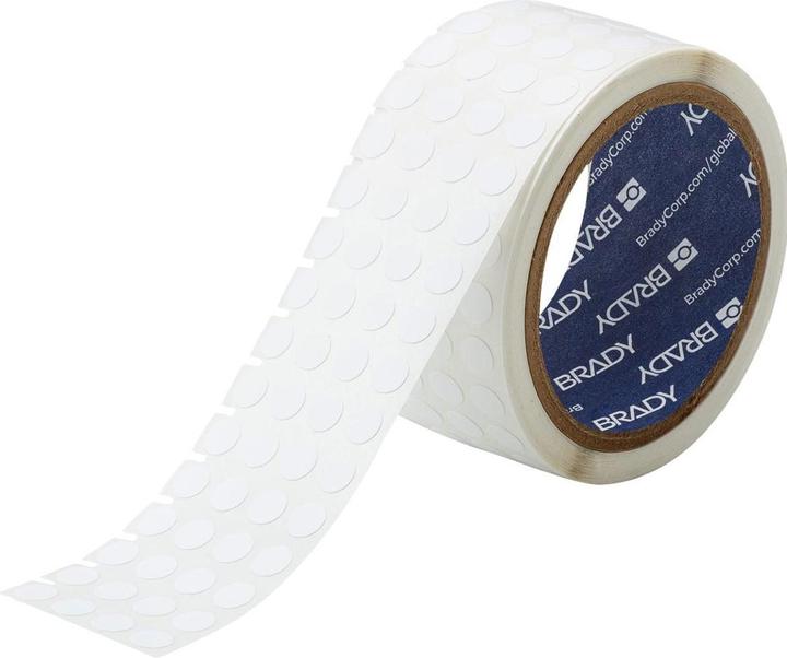Produktbild Brady THT-143-499-3, Nylongewebe, Weiss, matt, 9.53 mm rund, Deckeletikett, permanent, 4-bahnig (30