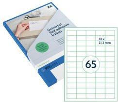 Produktbild Rillprint Universal-Etiketten, 105 x 48 mm, weiss selbstklebend, FSC-zertifiziert, für Inkjet-, Laser-
