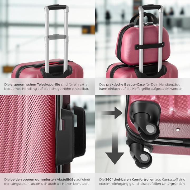 Image du produit tectake Valise à coque dure (90 l, Bagage à main (jusqu'à 50l), M (50 - 90l), L (90 - 115l))