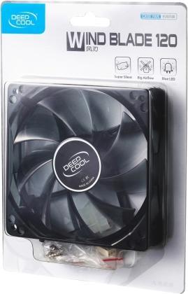 Actual product image Deepcool 120 mm case ventilation fan, "Wind Blade 120", transparent, hydro bearing,4 LED's (120 mm, 1 x)