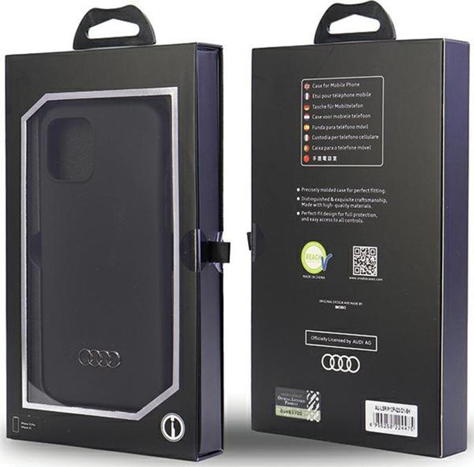 Produktbild Audi Silicone Case iPhone 12/12 Pro 6.1" czarny/black hardcase AU-LSRIP12P-Q3/D1-BK (Apple iPhone 12)