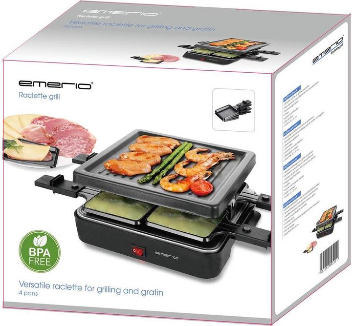 Image du produit Emerio RG-120656 Raclette 4 poêlons Noir