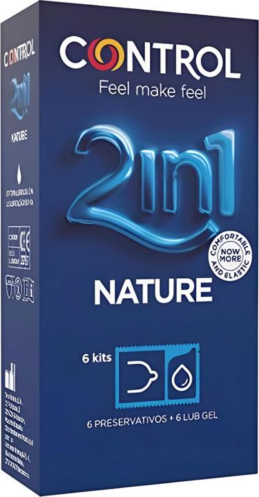 Control DUO NATURA 2-1 PRESERVATIVO + GEL 6 UDS (6 Stk.)