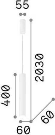 Image du produit Ideal lux TUBE LED Suspension 11W ⌀60mm dimmable blanc blanc chaud 211701 (1200 lm)