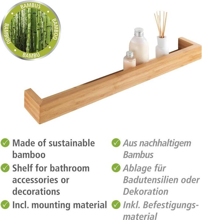 Image du produit Wenko Tablette murale Bambusa 60 cm