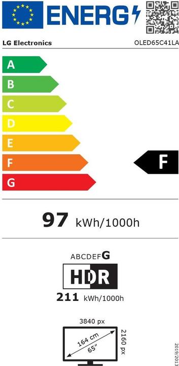 Energy Label LG OLED65C41LA (65", C4, OLED, 4K, 2024)