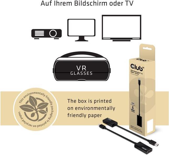Produktbild Club 3D DisplayPort – HDMI (0.20 m, HDMI, DisplayPort)