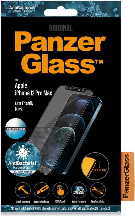 Actual product image PanzerGlass Case Friendly Black AB (1 Piece, Apple iPhone 12 Pro Max)