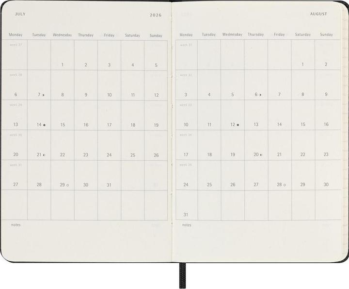 Image du produit Moleskine Agenda de poche Hard Cover Weekly (90 x 140 mm, Anglais)