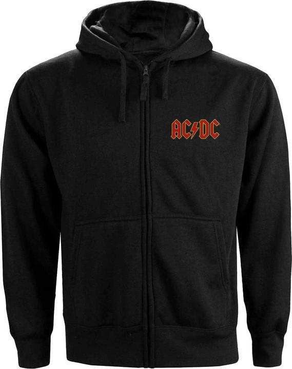 AC/DC Hoodie mit durchgehendem Reissverschluss Logo (L)