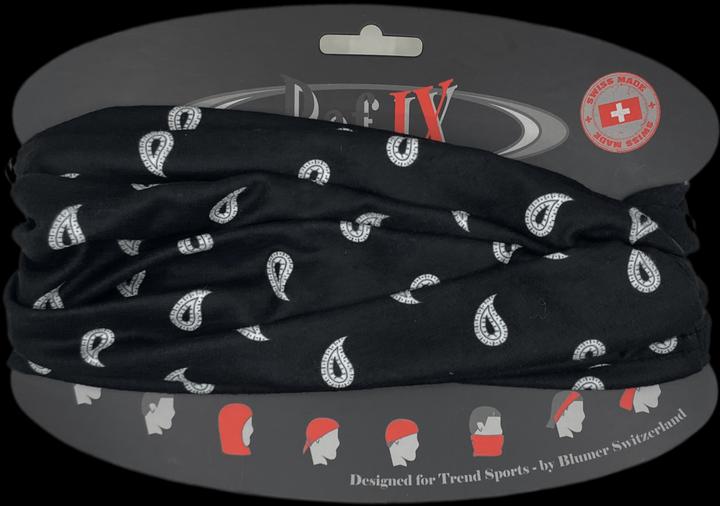 F. Blumer & Cie Glarner Tüechli Tube Printed Winterfleece, black