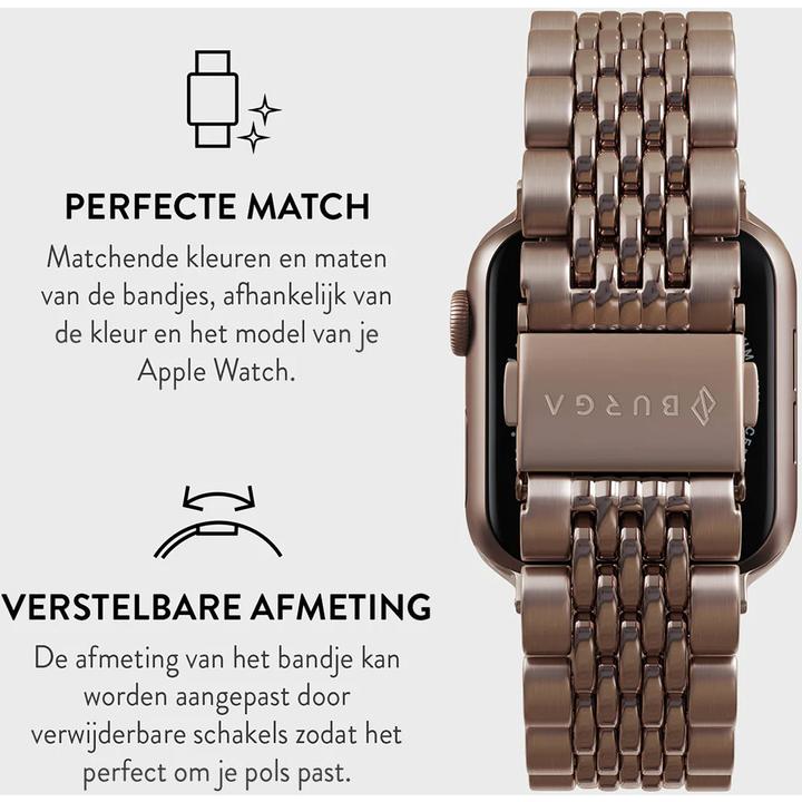 Productafbeelding Burga Apple Watch Band Chic Royal Rose Gold 38mm / 40mm / 41mm (Roestvrij Staal)