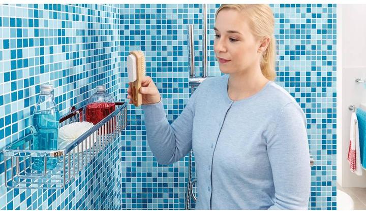 Image du produit tesa Panier de douche ALUXX avec solution adhésive sans perçage (9,5 x 13,5 x 46,5 cm)