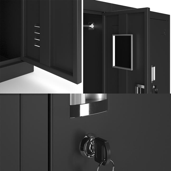 Produktbild Vicco Schliessfachschrank, Schwarz, 90 x 180 cm 6 Fächer