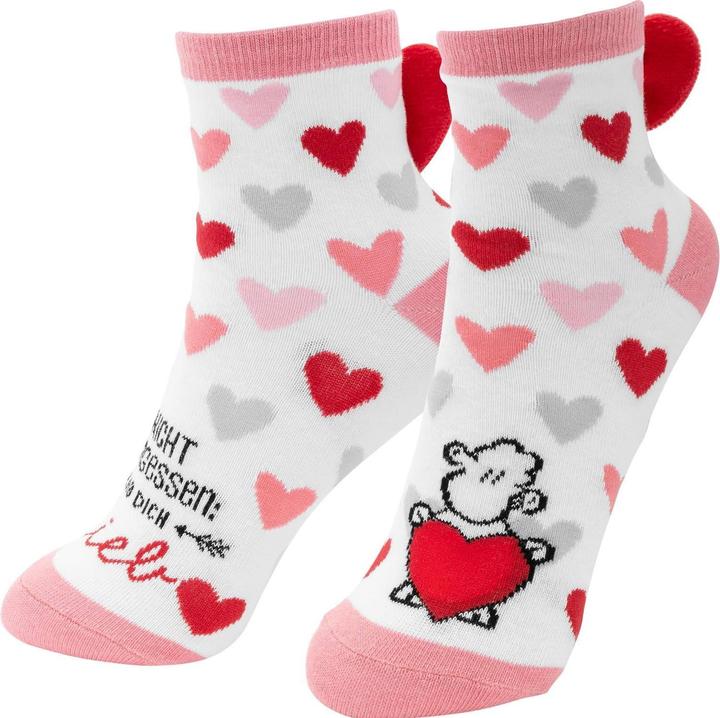 Sheepworld Socken m. Herzen Motiv "LIEB" (Einzelpack, 36 - 40)