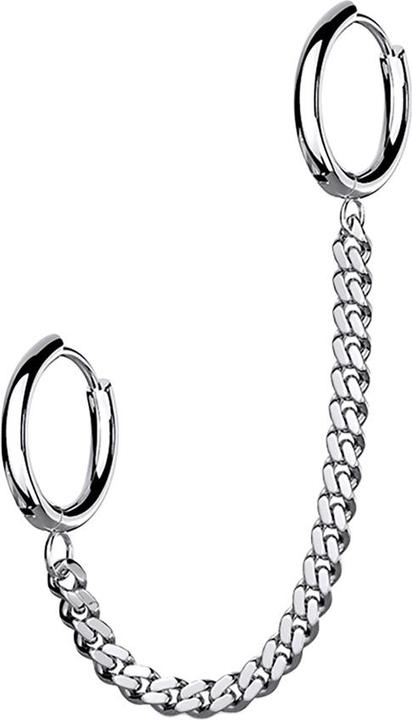 Immagine prodotto Hollywood Body Jewelry Catena d'argento con orecchino (senza ottone, Acciaio chirurgico 316L)