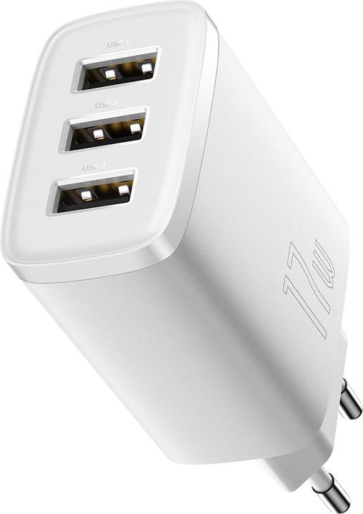 Image du produit Baseus Compact Charger 3U 17W EU Blanc (17 W)