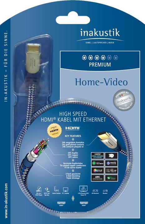 Actual product image Inakustik HDMI (Typ A) — HDMI (Typ A) (5 m, HDMI)