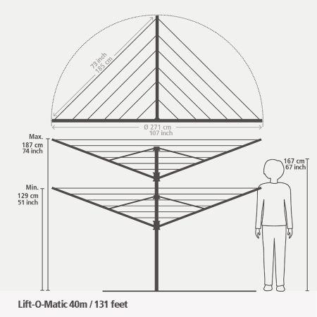 Productafbeelding Brabantia Droogmolen Lift-O-Matic 40 m (40 m)