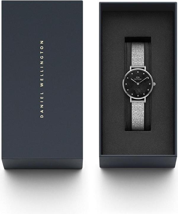Immagine prodotto Daniel Wellington Classic Petite Lumine Pianoforte pressato Argento Nero (Orologio da polso analogico, 28 mm)