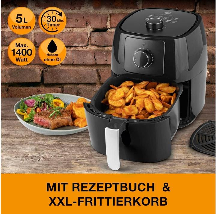 Produktbild Kochwerk Heissluft-Fritteuse 5 l, Detailfarbe: Schwarz