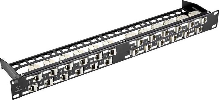 Produktbild Renkforce 24 Port CAT 6a Keystone Patchpanel Modular 45°