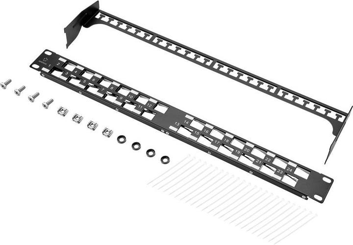 Produktbild Renkforce 24 Port CAT 6a Keystone Patchpanel Modular 45°