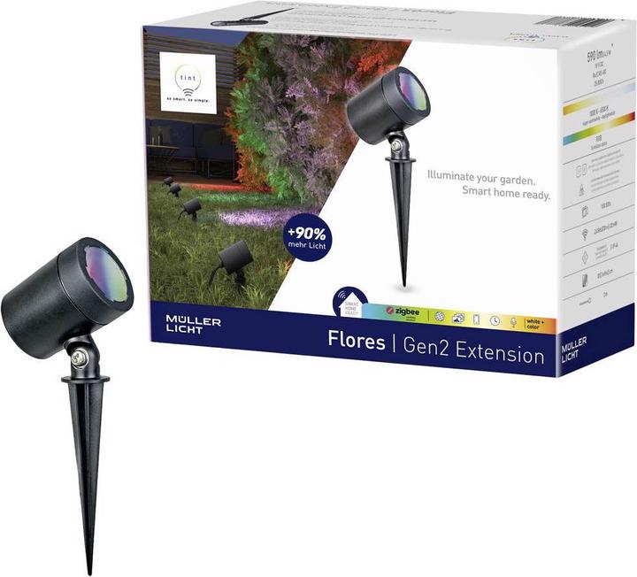 Actual product image Müller Licht tint LED garden spot Flores Gen2 Extension (1x) LED outdoor path lights (590 lm, IP44)