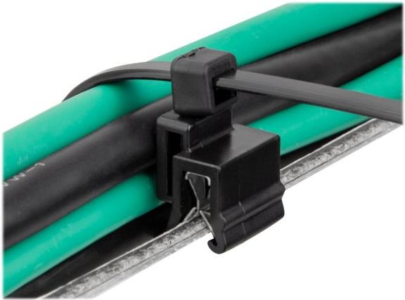 Produktbild Delock Kabelbinder mit Befestigungsclip L 200 x B 4,8 mm schwarz 50 Stück (Kunststoffkabelbinder, 200 mm, 50 Stk.)