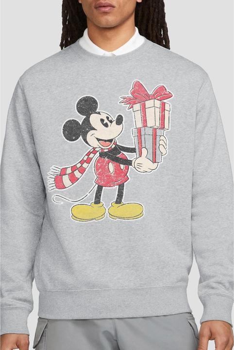 Actual product image Disney Unisex Adult Mickey Mouse Present Christmas Sweatshirt (S)