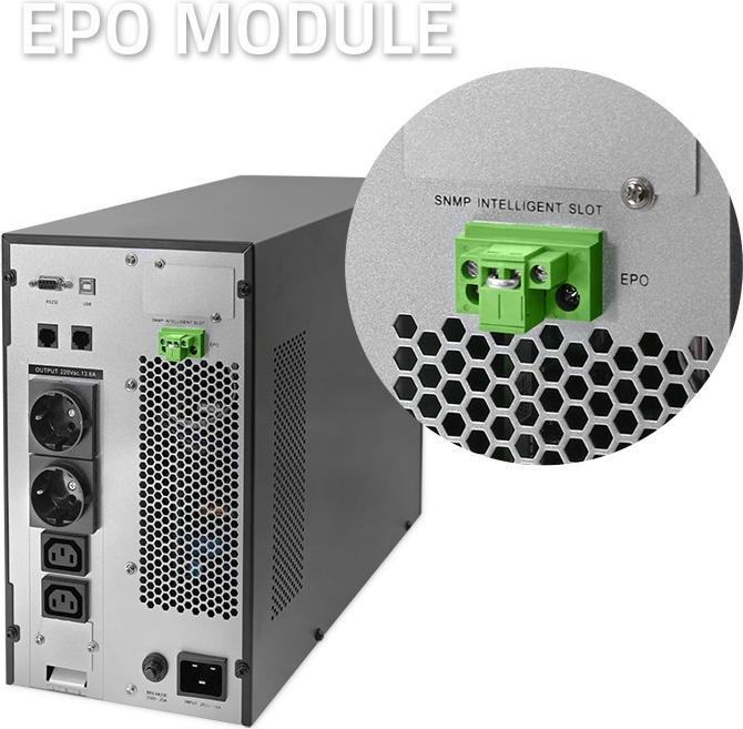 Produktbild Qoltec ZASILACZ AWARYJNY UPS 3KVA | 3000W | POWER FACTOR 1.0 | LCD | EPO | USB | ON-LINE (3 VA, 3000 W, Online-Doppelwandler USV)