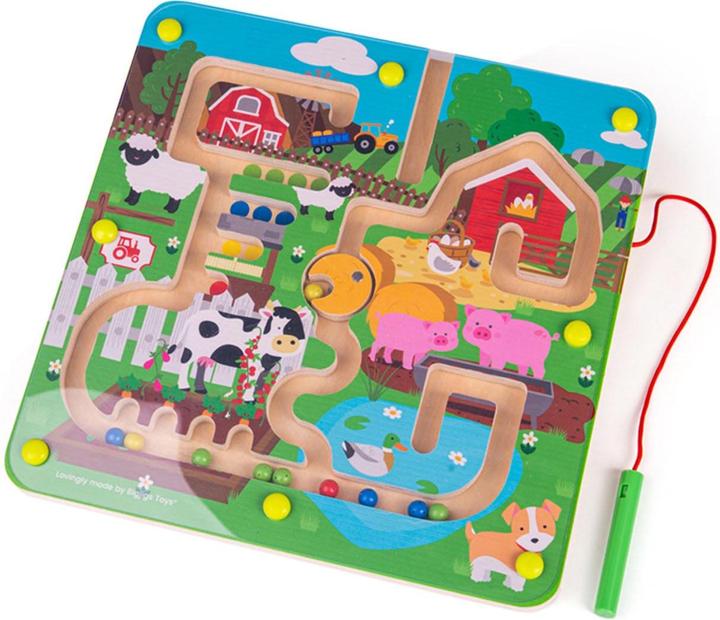 Bigjigs Magnetisches Labyrinth-Spiel - Farm (4 Teile)