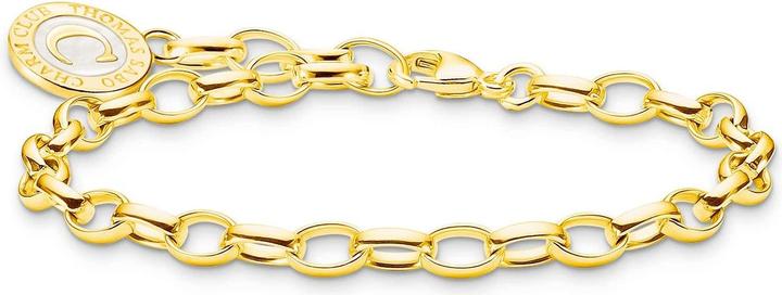 Thomas Sabo Charm Armband mit Schimmernden Weissem Kaltemaille Vergoldet (15 cm, 925er Silber, Emaille)