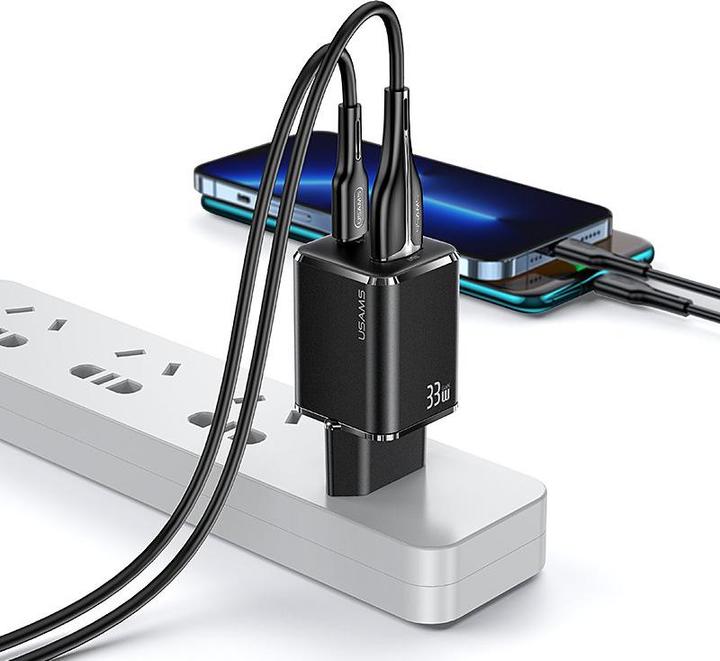 Productafbeelding Usams 33W Dubbele Poorten GaN Mini Snelle Lader (33 W)