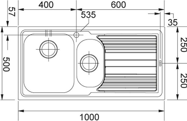 Produktbild Franke Einbauspüle aus Stahl Logica, Abtropffläche links (Einbauspüle, 60 cm, 50 cm)