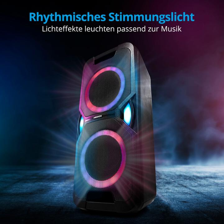Produktbild Medion MD 44468 Partylautsprecher schwarz (15 h, Akkubetrieb, Netzbetrieb)
