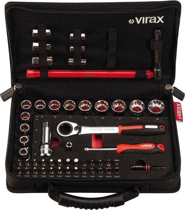 Virax Kit Armaturenmutternschlüssel, Durchgangssteckschlüssel 51 Stk