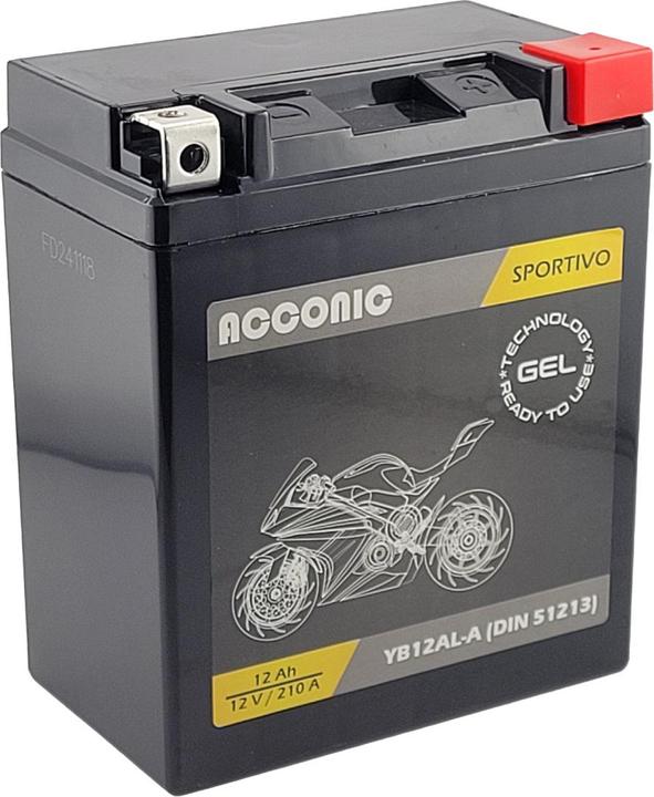 Produktbild Acconic Sportivo GEL YB12AL-A Motorradbatterie 12 Ah 12V (DIN 51213) (12 V, 12 Ah)